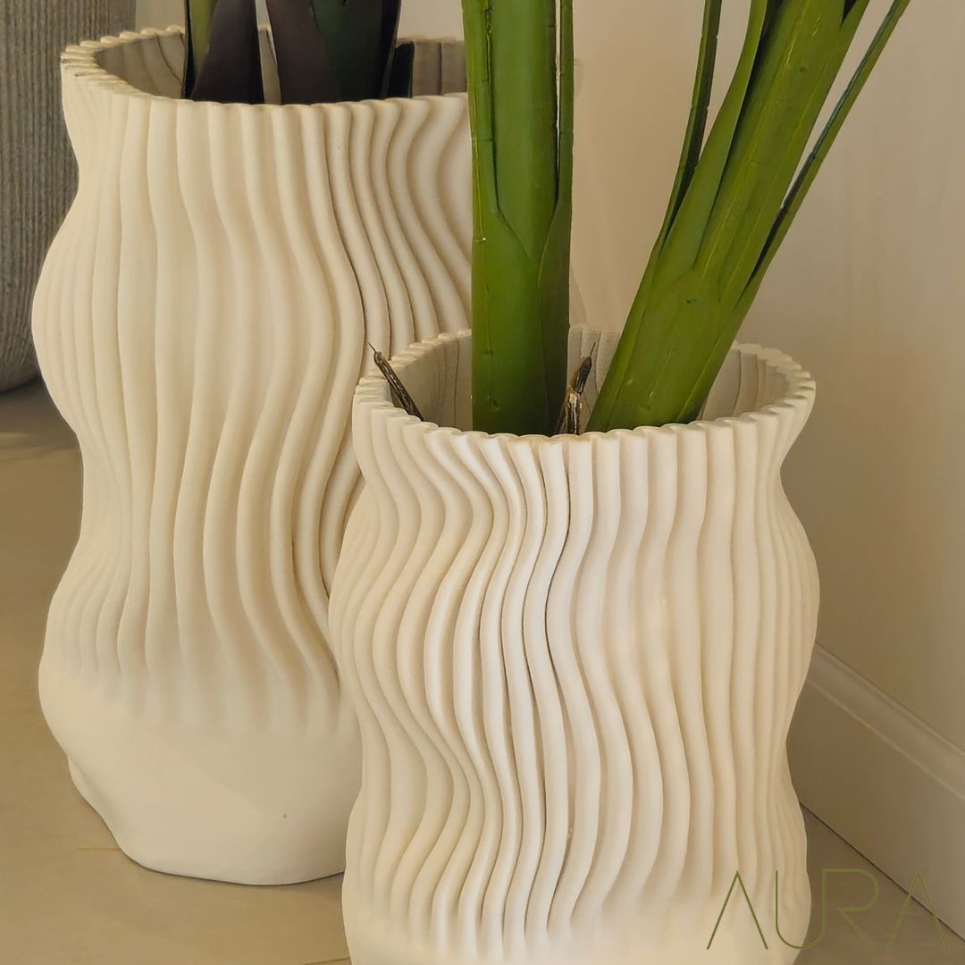 wavy ceramic vase