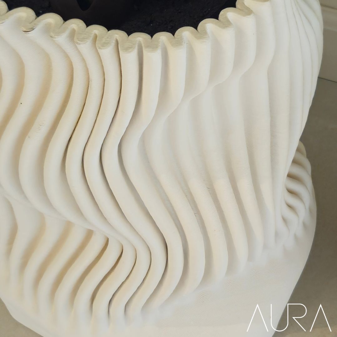 wavy ceramic vase