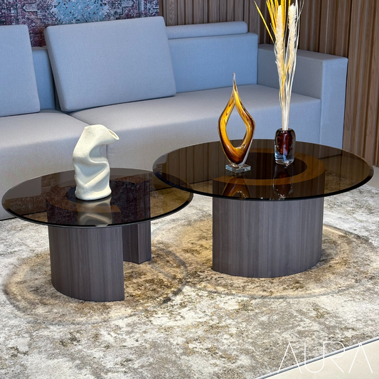 Glass coffee table