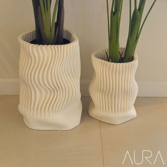 wavy ceramic vase